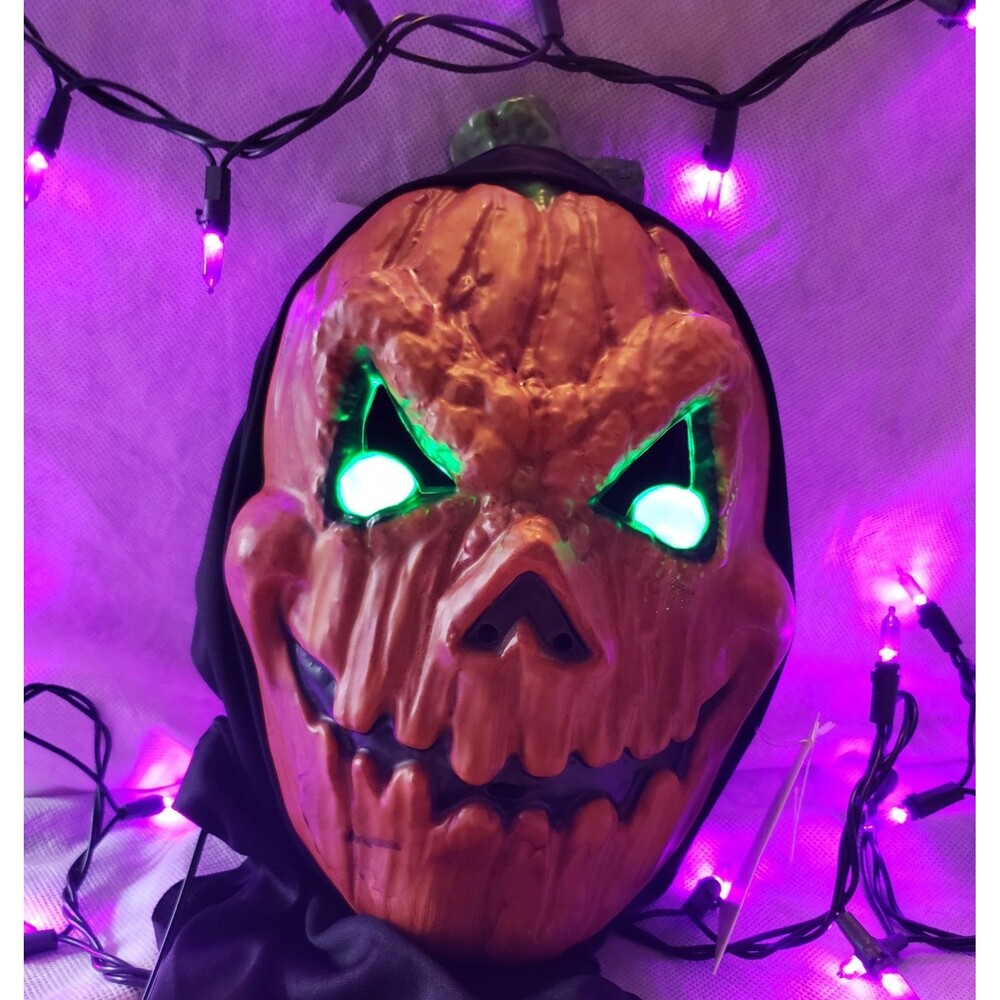 Adult Light-Up Haunted Pumpkin Halloween Costume Mask